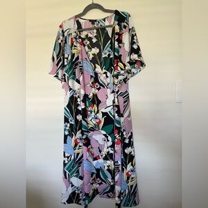 HALOGEN Floral Wrap Dress NWT 2X